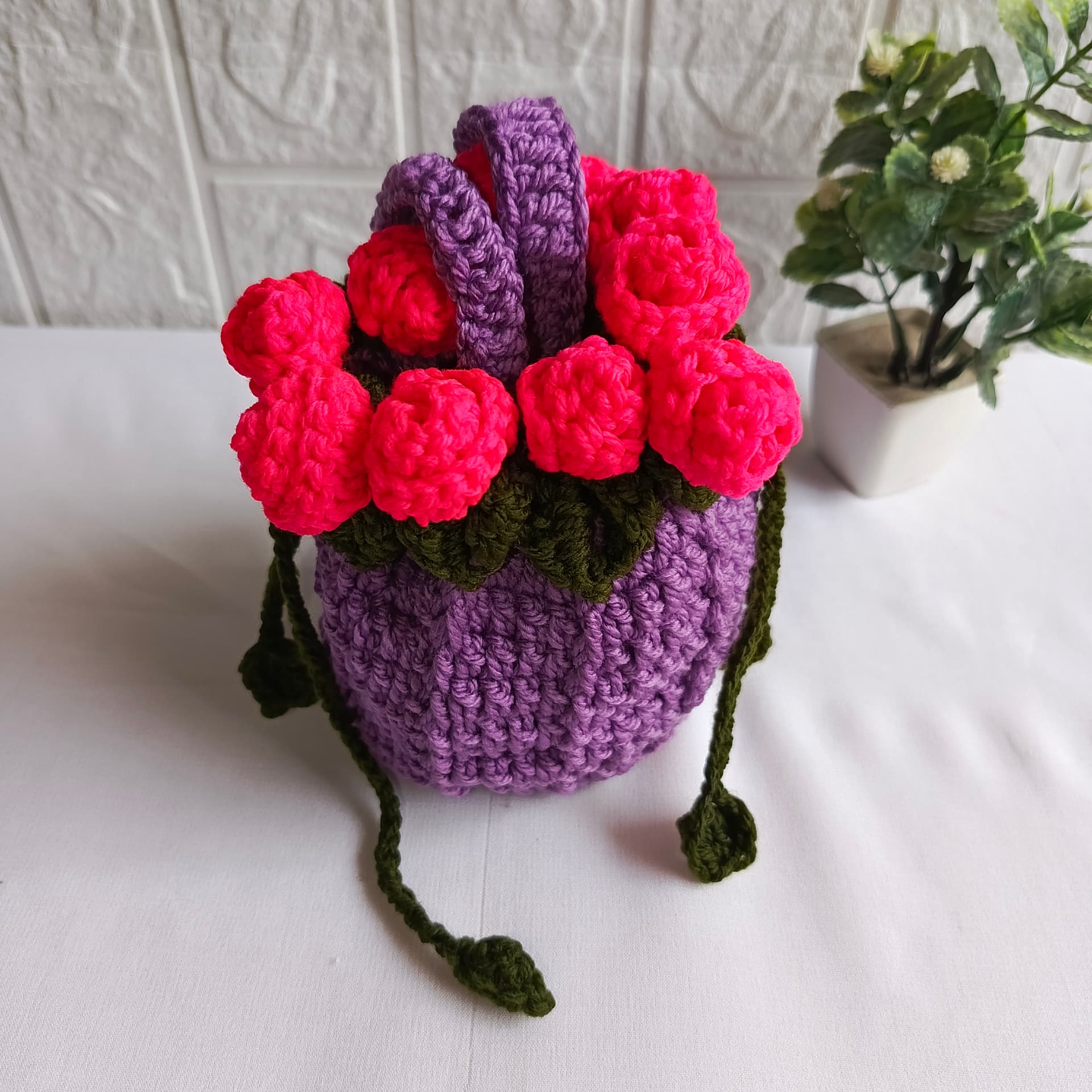 Mini Rose Potli Bag photo 2 — handmade crochet by Bloom Corner, Karachi
