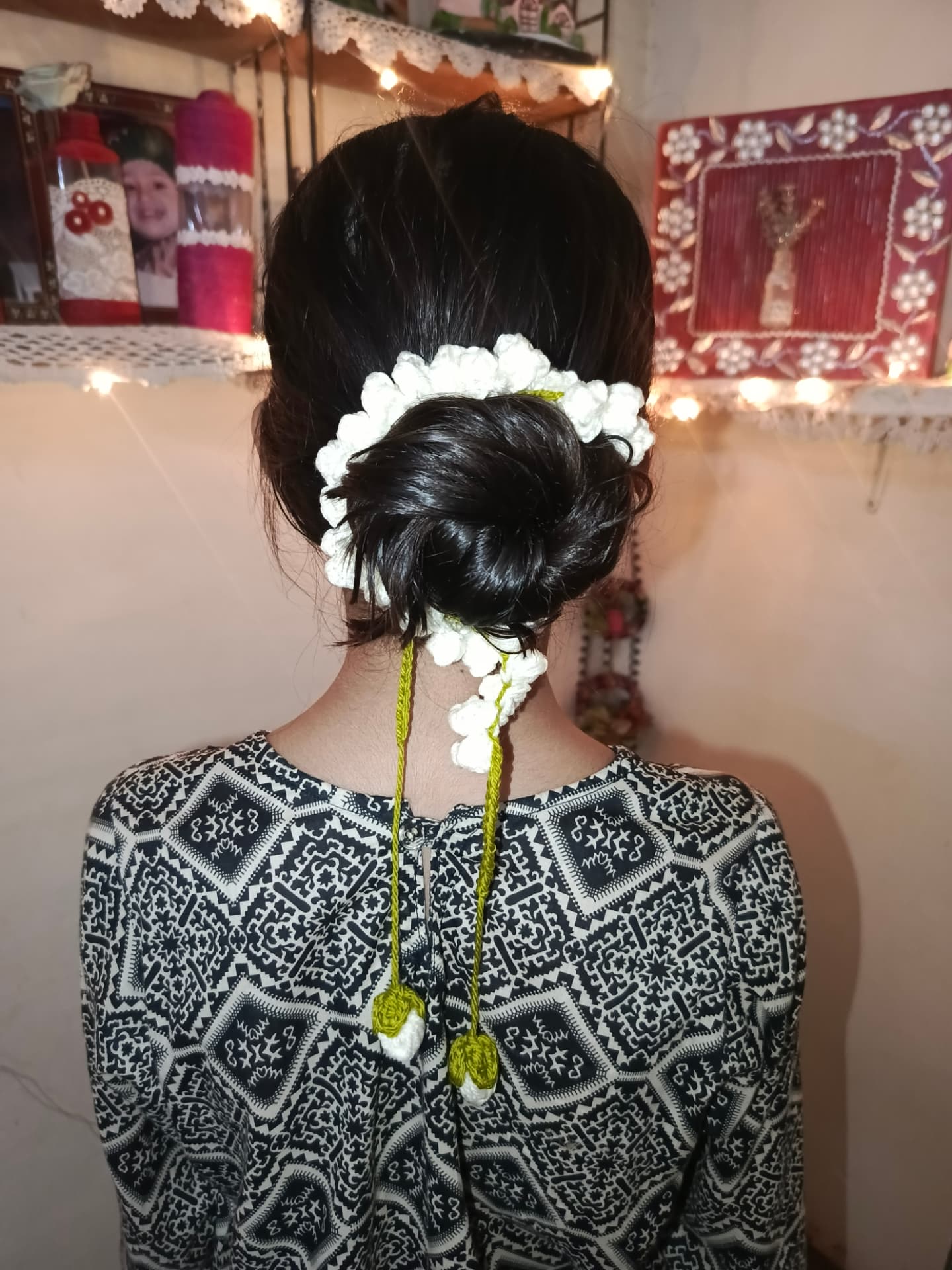 Jasmine Hair Gajra photo 2 — handmade crochet by Bloom Corner, Karachi